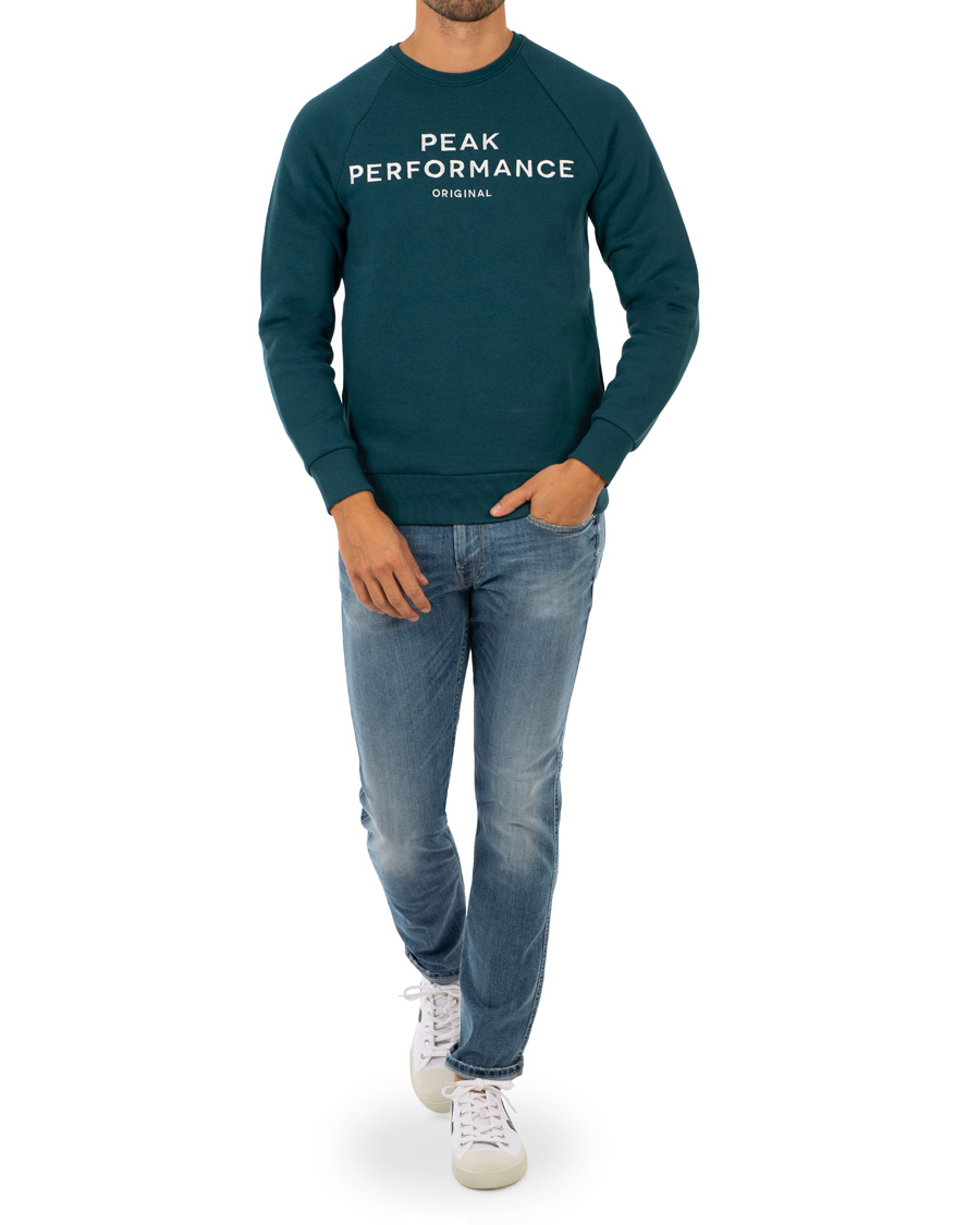 Uomini | Maglieria | Peak Performance | Logo Crew Neck Sweatshirt Teal Extreme