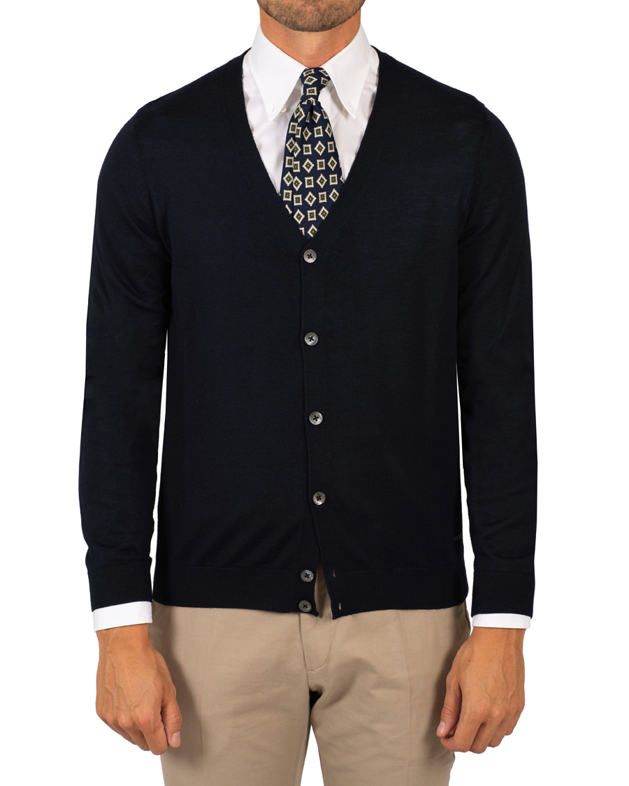 Uomini | Maglieria | BOSS BLACK | BOSS Mardon Extra Fine Merino Cardigan Dark Navy