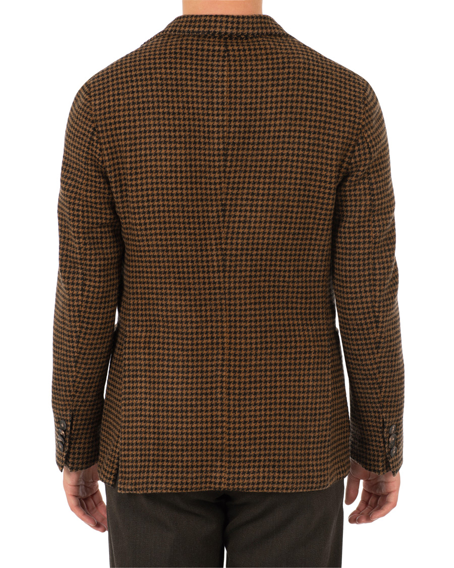 Uomini | Blazers | The Gigi | Art Garment Dyed Houndstooth Shetland Blazer Dark Brown