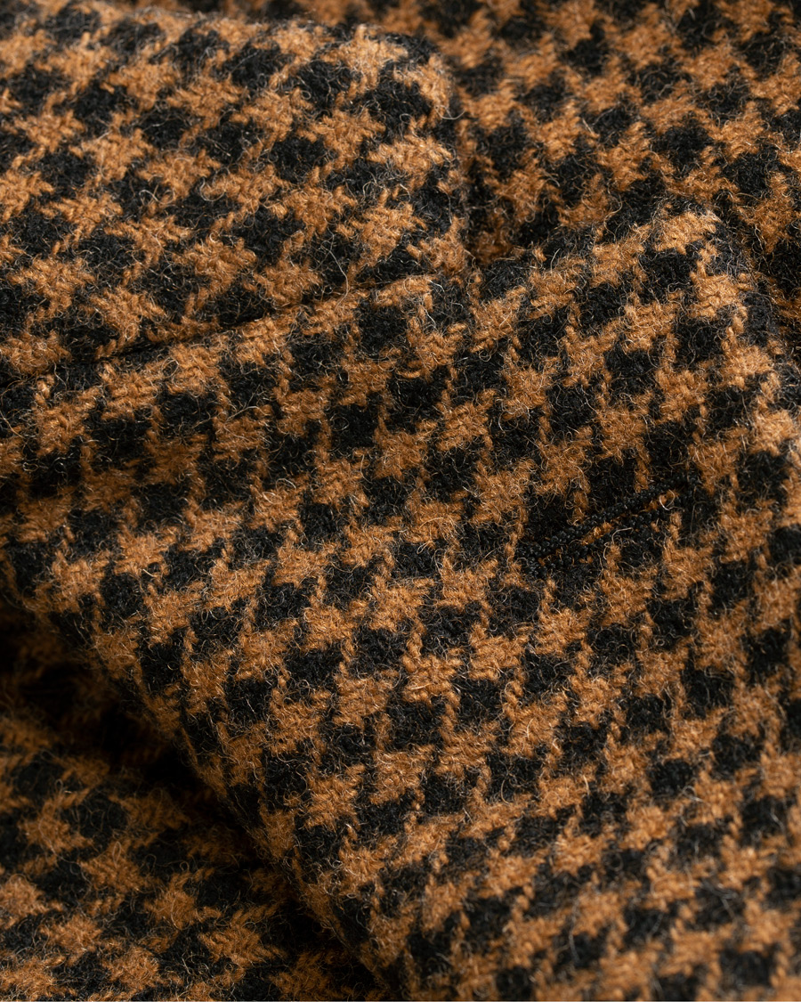 Uomini | Blazers | The Gigi | Art Garment Dyed Houndstooth Shetland Blazer Dark Brown