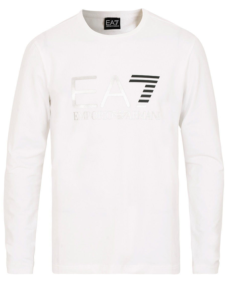 Uomini | T-shirt | EA7 | Train Logo Crew Neck Long Sleeve Tee White