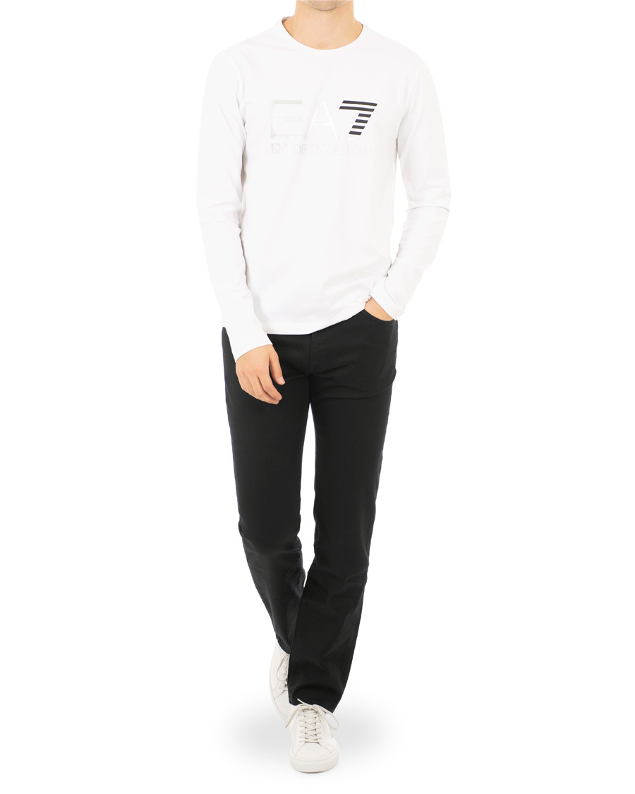 Uomini | T-shirt | EA7 | Train Logo Crew Neck Long Sleeve Tee White