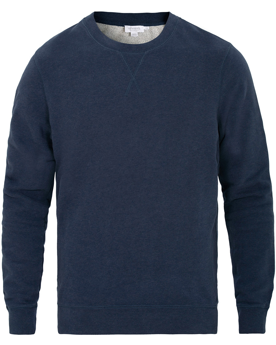 Uomini | Maglieria | Sunspel | Loopback Sweatshirt Navy Melange