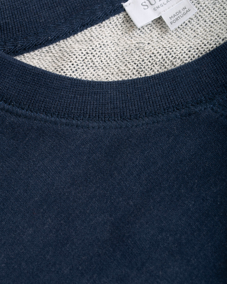 Uomini | Maglieria | Sunspel | Loopback Sweatshirt Navy Melange