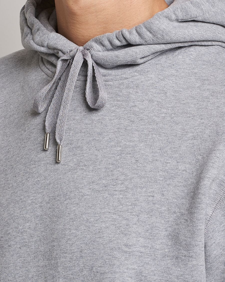 Uomini | Maglieria | Sunspel | Loopback Hoodie Grey Melange
