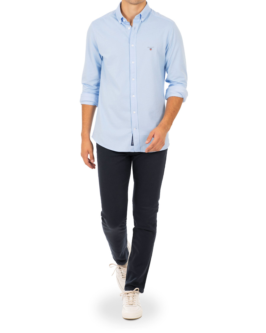 Uomini | Camicie | GANT | Slim Fit Tech Prep Pique Shirt Capri Blue