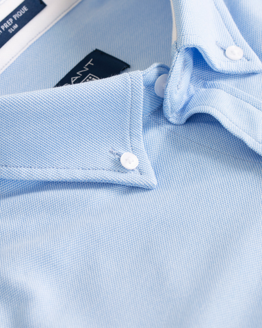 Uomini | Camicie | GANT | Slim Fit Tech Prep Pique Shirt Capri Blue