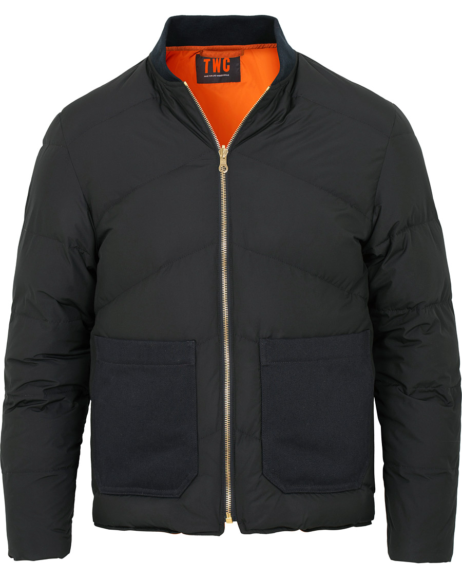 Uomini | Giacche | The Workers Club | Reversible Down Filled Bomber Navy/Orange