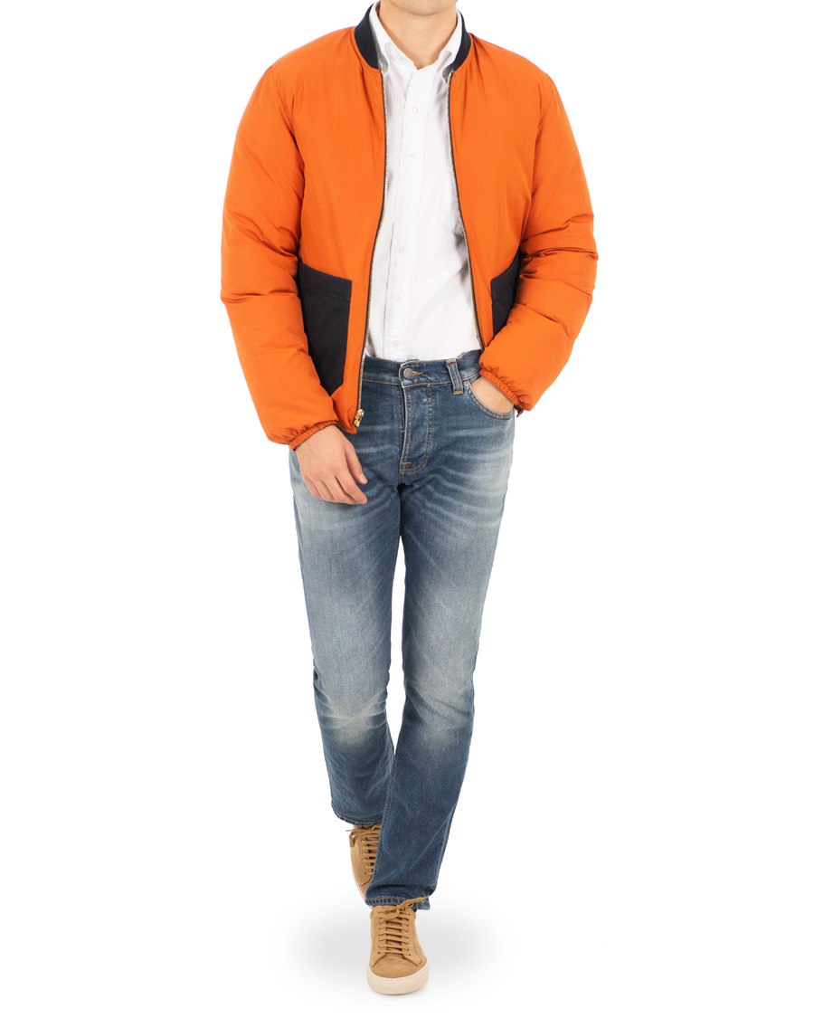 Uomini | Giacche | The Workers Club | Reversible Down Filled Bomber Navy/Orange