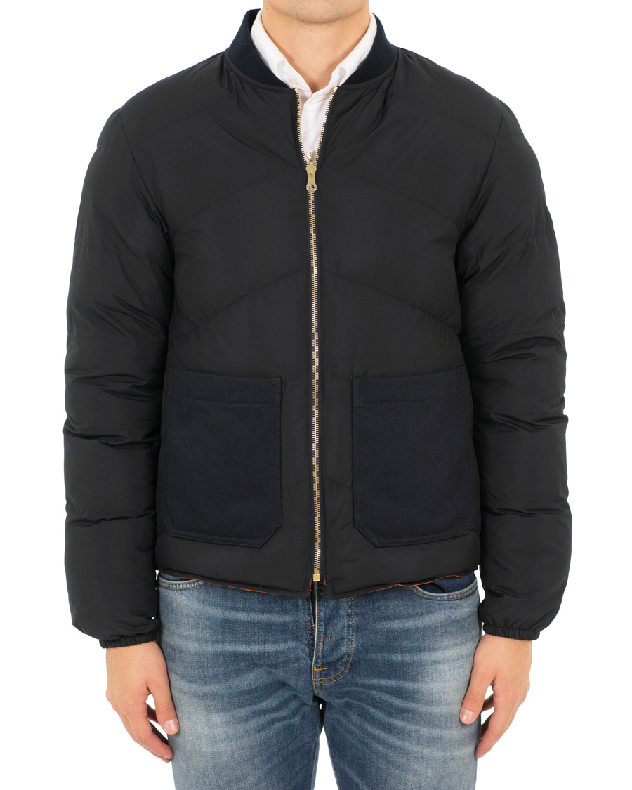 Uomini | Giacche | The Workers Club | Reversible Down Filled Bomber Navy/Orange
