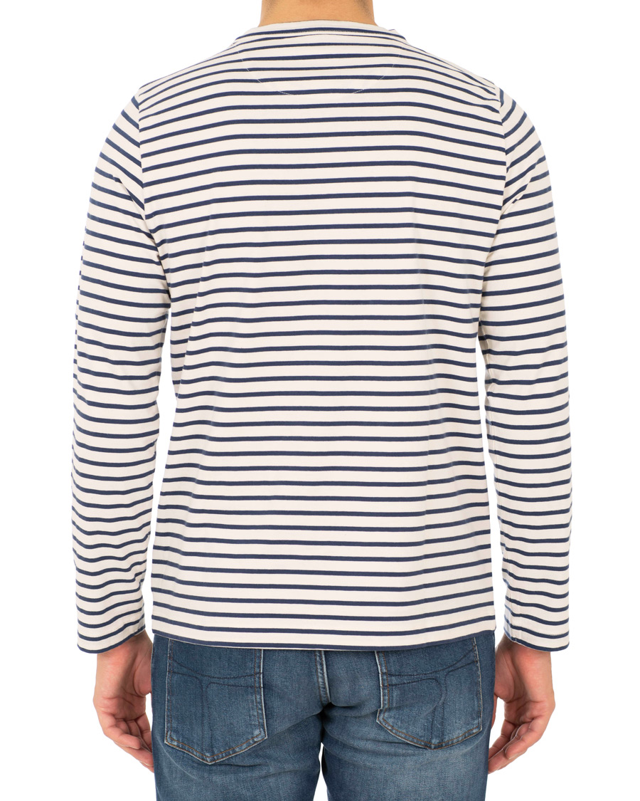 Uomini | T-shirt | The Workers Club | Breton Stripe Sweater White/Navy