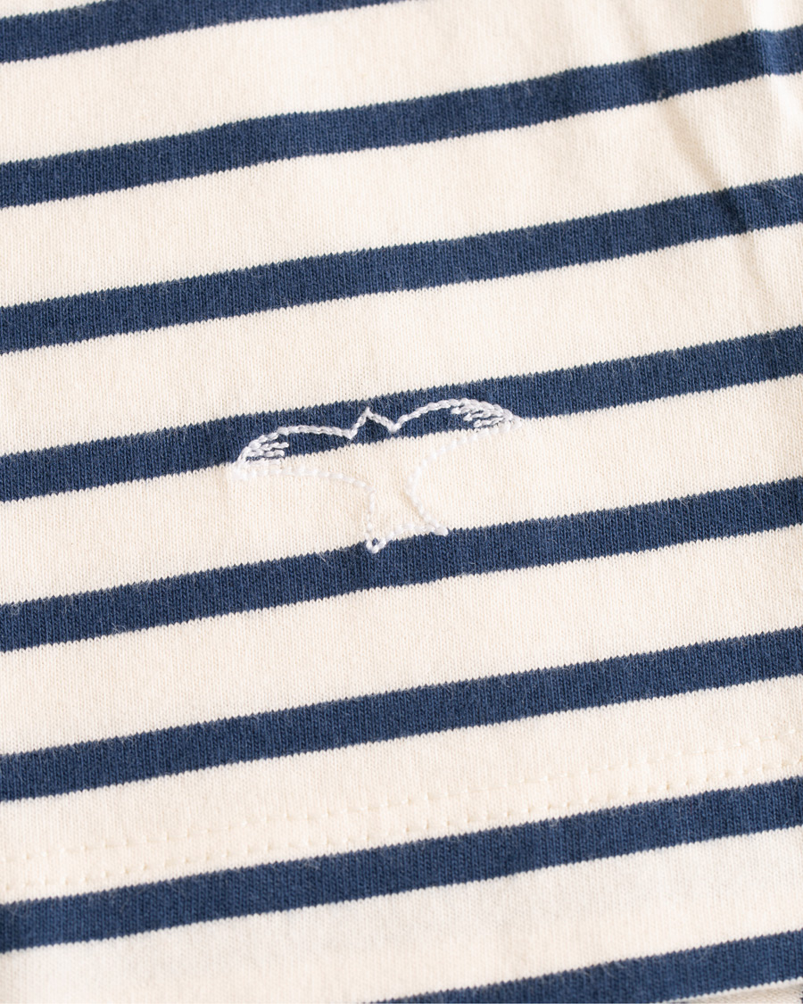 Uomini | T-shirt | The Workers Club | Breton Stripe Sweater White/Navy