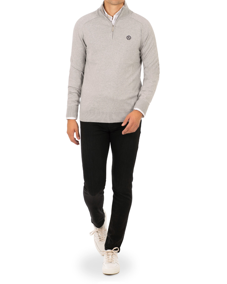 Uomini | Maglieria | Henri-Lloyd | Henri Lloyd Miller Regular Half Zip Grey Marl