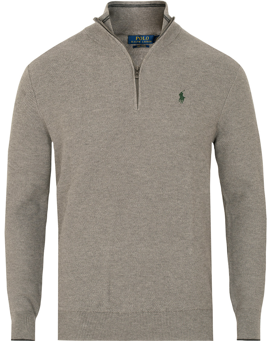 Uomini | Maglieria | Polo Ralph Lauren | Texture Half Zip Fawn Grey Heather