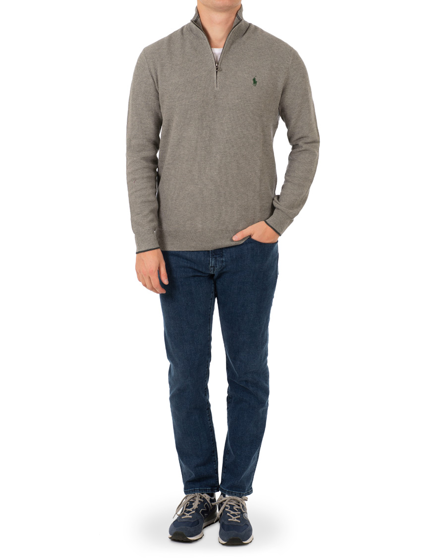 Uomini | Maglieria | Polo Ralph Lauren | Texture Half Zip Fawn Grey Heather