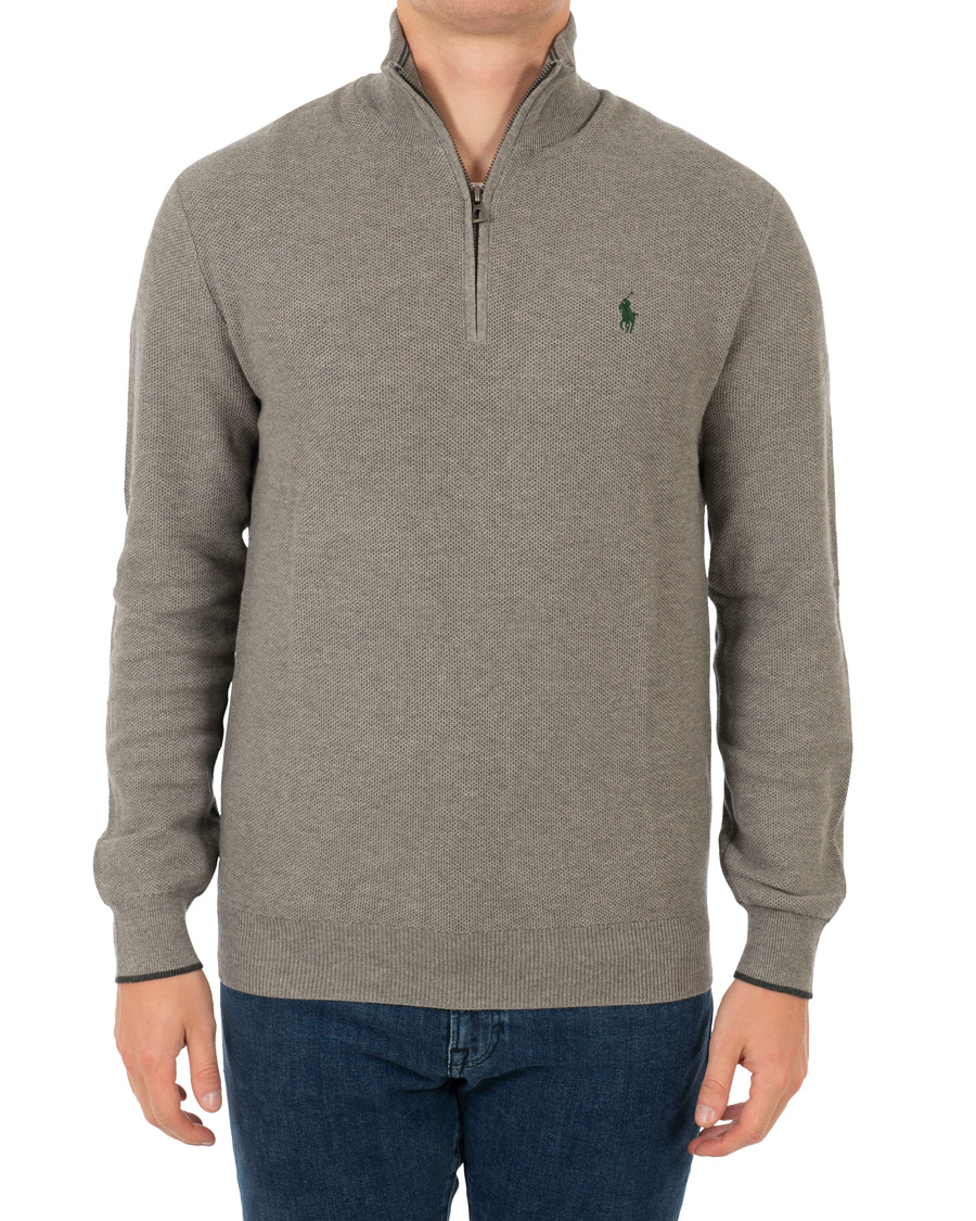 Uomini | Maglieria | Polo Ralph Lauren | Texture Half Zip Fawn Grey Heather