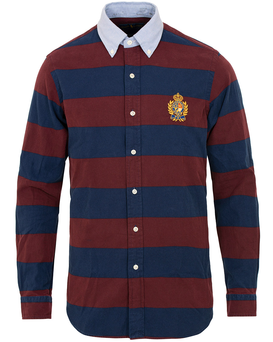 Uomini | Camicie | Polo Ralph Lauren | Core Fit Barstripe Shirt Burgundy/Blue