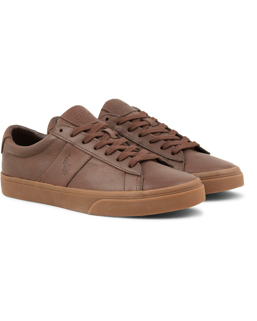 Uomini | Polo Ralph Lauren Sayer Leather Sneaker Dark Brown | Polo Ralph Lauren | Sayer Leather Sneaker Dark Brown
