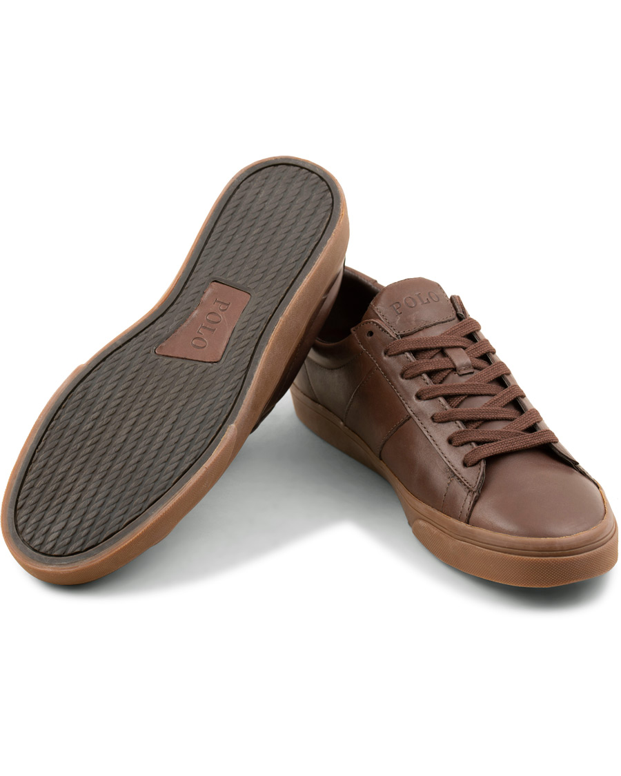 Uomini | Polo Ralph Lauren Sayer Leather Sneaker Dark Brown | Polo Ralph Lauren | Sayer Leather Sneaker Dark Brown