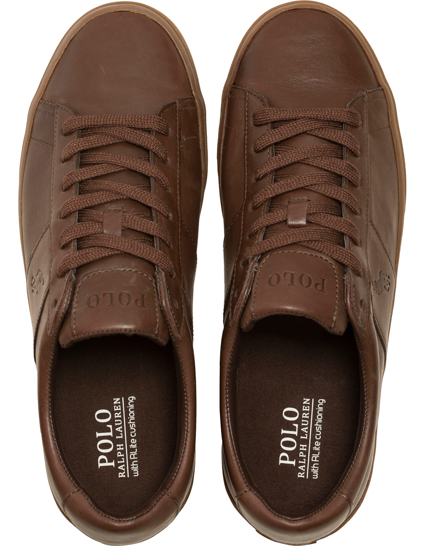 Uomini | Polo Ralph Lauren Sayer Leather Sneaker Dark Brown | Polo Ralph Lauren | Sayer Leather Sneaker Dark Brown