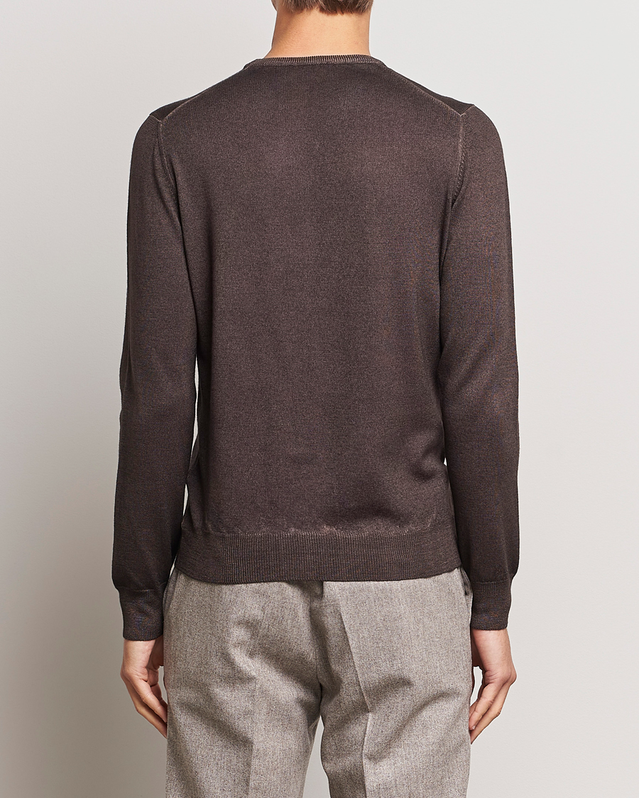 Uomini | Maglieria | Gran Sasso | Vintage Merino Fashion Fit Crew Neck Pullover Brown