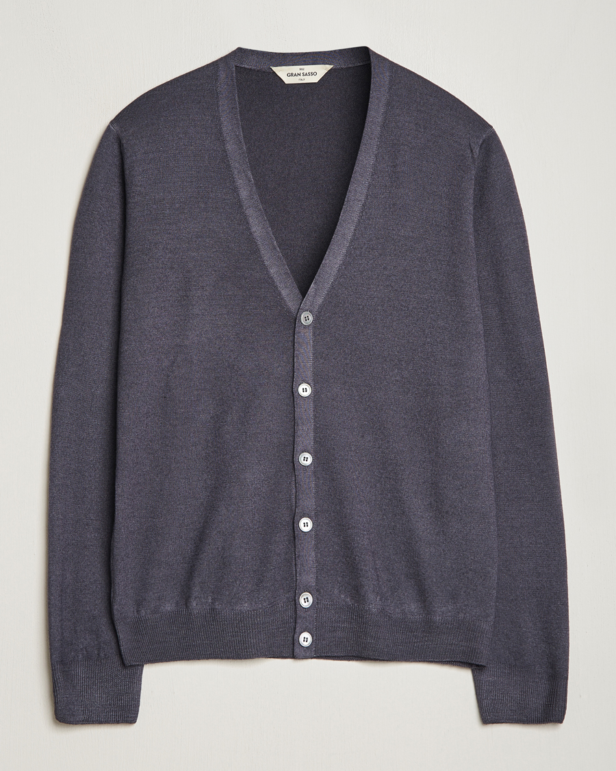 Uomini | Maglieria | Gran Sasso | Vintage Merino Fashion Fit Cardigan Charcoal