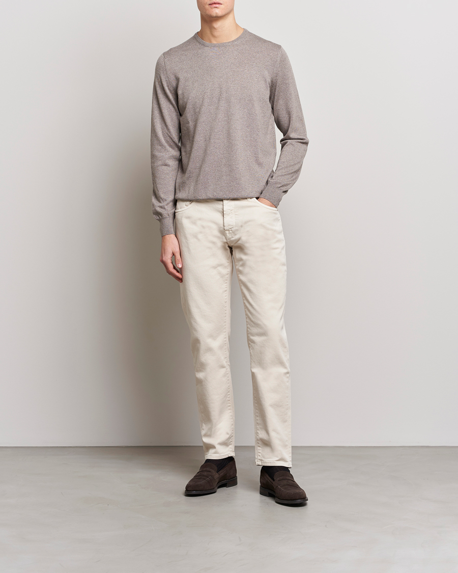 Uomini | Maglieria | Gran Sasso | Merino Fashion Fit Crew Neck Pullover Beige