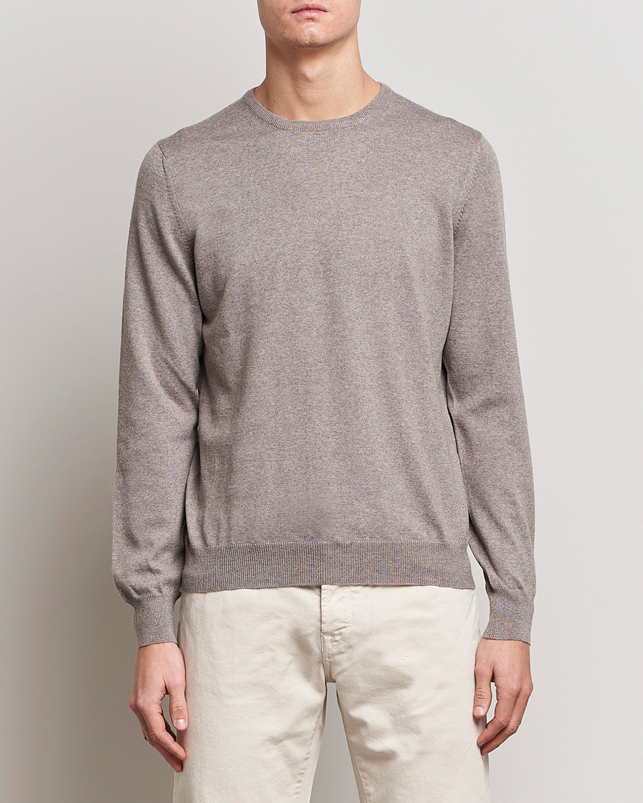 Uomini | Maglieria | Gran Sasso | Merino Fashion Fit Crew Neck Pullover Beige