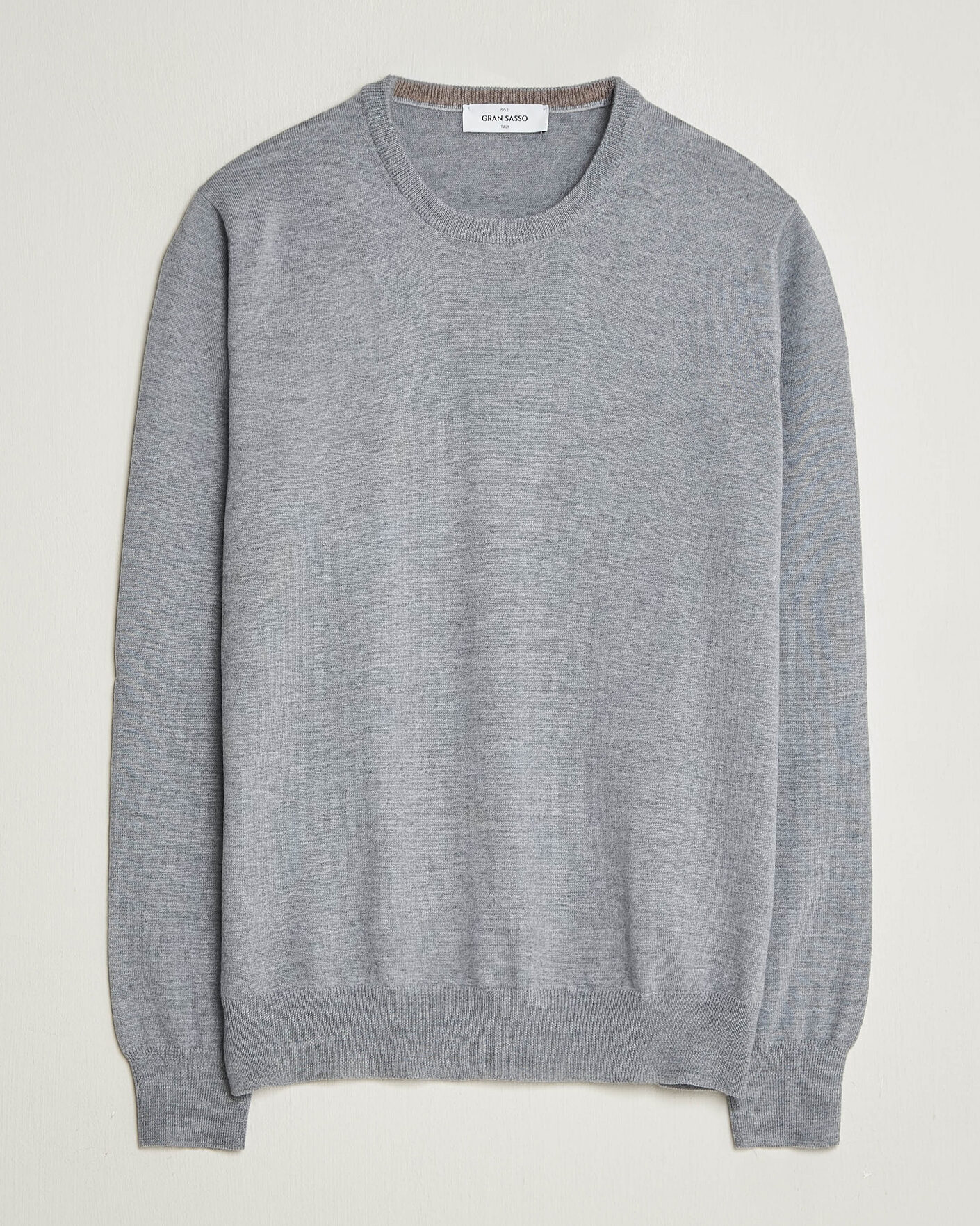 Uomini | Maglieria | Gran Sasso | Merino Fashion Fit Crew Neck Pullover Light Grey