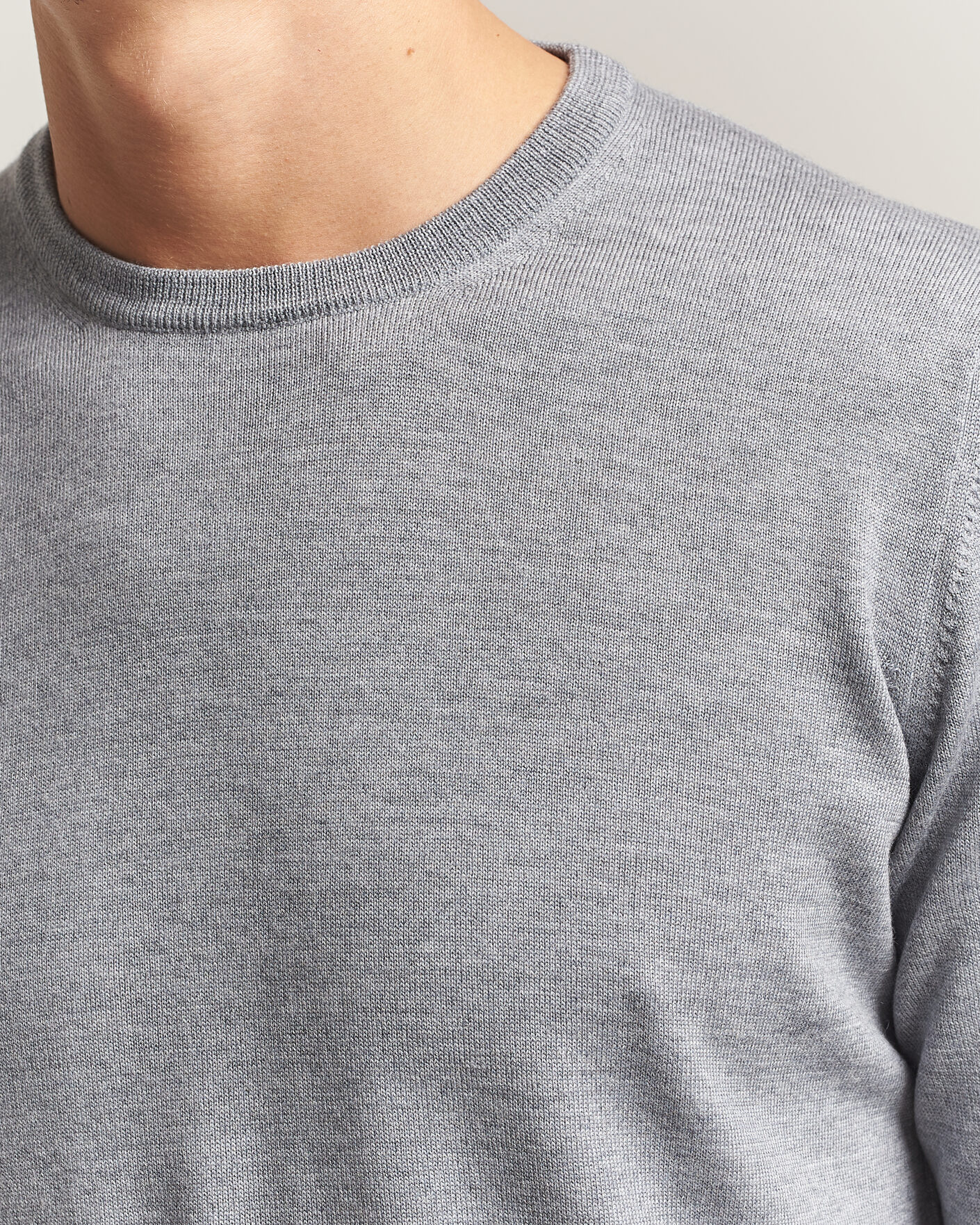 Uomini | Maglieria | Gran Sasso | Merino Fashion Fit Crew Neck Pullover Light Grey