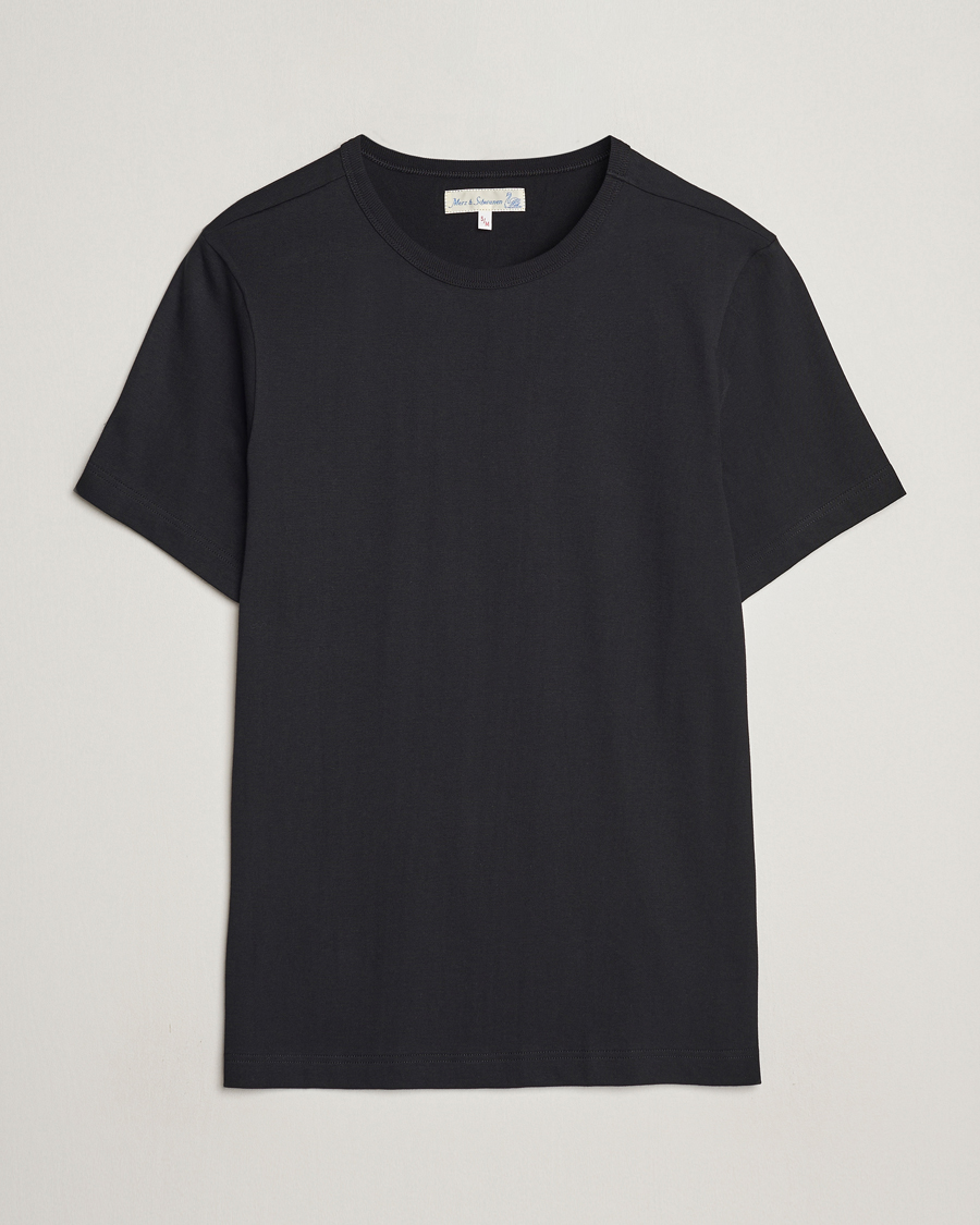 Uomini | T-shirt | Merz b. Schwanen | 1950s Classic Loopwheeled T-shirt Black