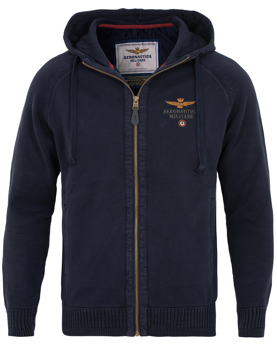 Uomini | Maglieria | Aeronautica Militare | AF348 Full Zip Hoodie Navy