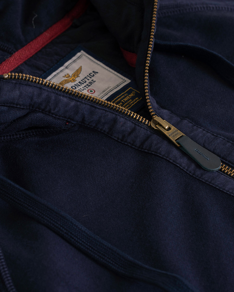 Uomini | Maglieria | Aeronautica Militare | AF348 Full Zip Hoodie Navy