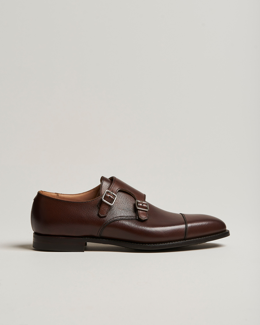 Uomini | Scarpe con cinturino alla caviglia | Crockett & Jones | Lowndes Monkstrap City Sole Dark Brown Calf