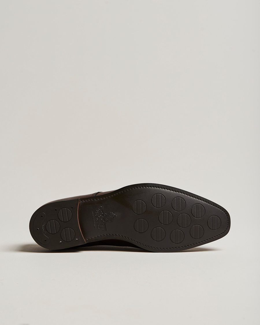 Uomini | Scarpe con cinturino alla caviglia | Crockett & Jones | Lowndes Monkstrap City Sole Dark Brown Calf