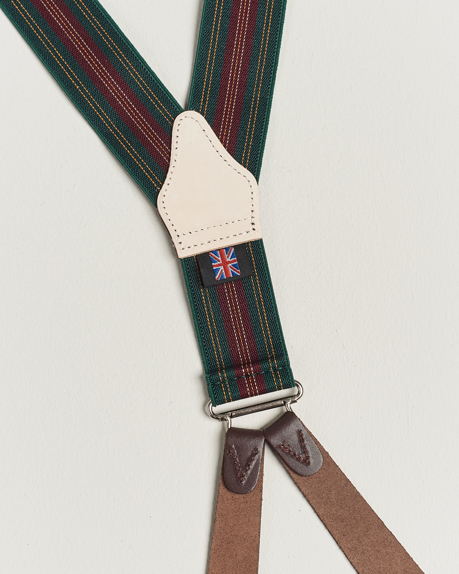 Uomini | Albert Thurston Flat End Army Braces 35mm Green | Albert Thurston | Flat End Army Braces 35mm Green