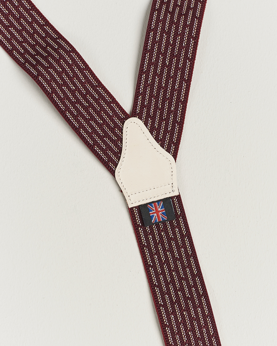 Uomini | Albert Thurston Elastic Dot Braces 35mm Wine | Albert Thurston | Elastic Dot Braces 35mm Wine