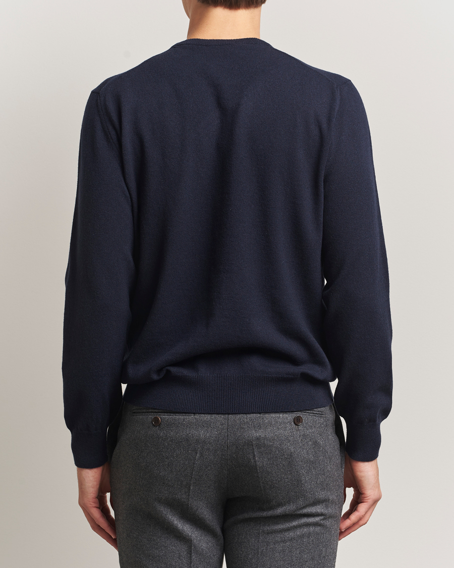 Uomini | Maglieria | Piacenza Cashmere | Cashmere Crew Neck Sweater Navy