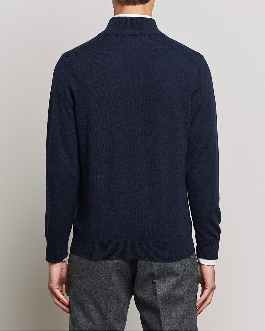 Uomini | Maglieria | Piacenza Cashmere | Cashmere Half Zip Sweater Navy