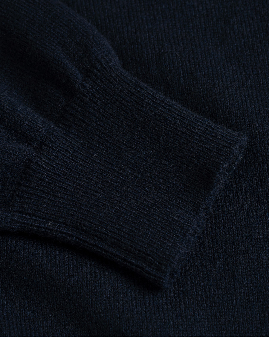 Uomini | Maglieria | Piacenza Cashmere | Cashmere Half Zip Sweater Navy