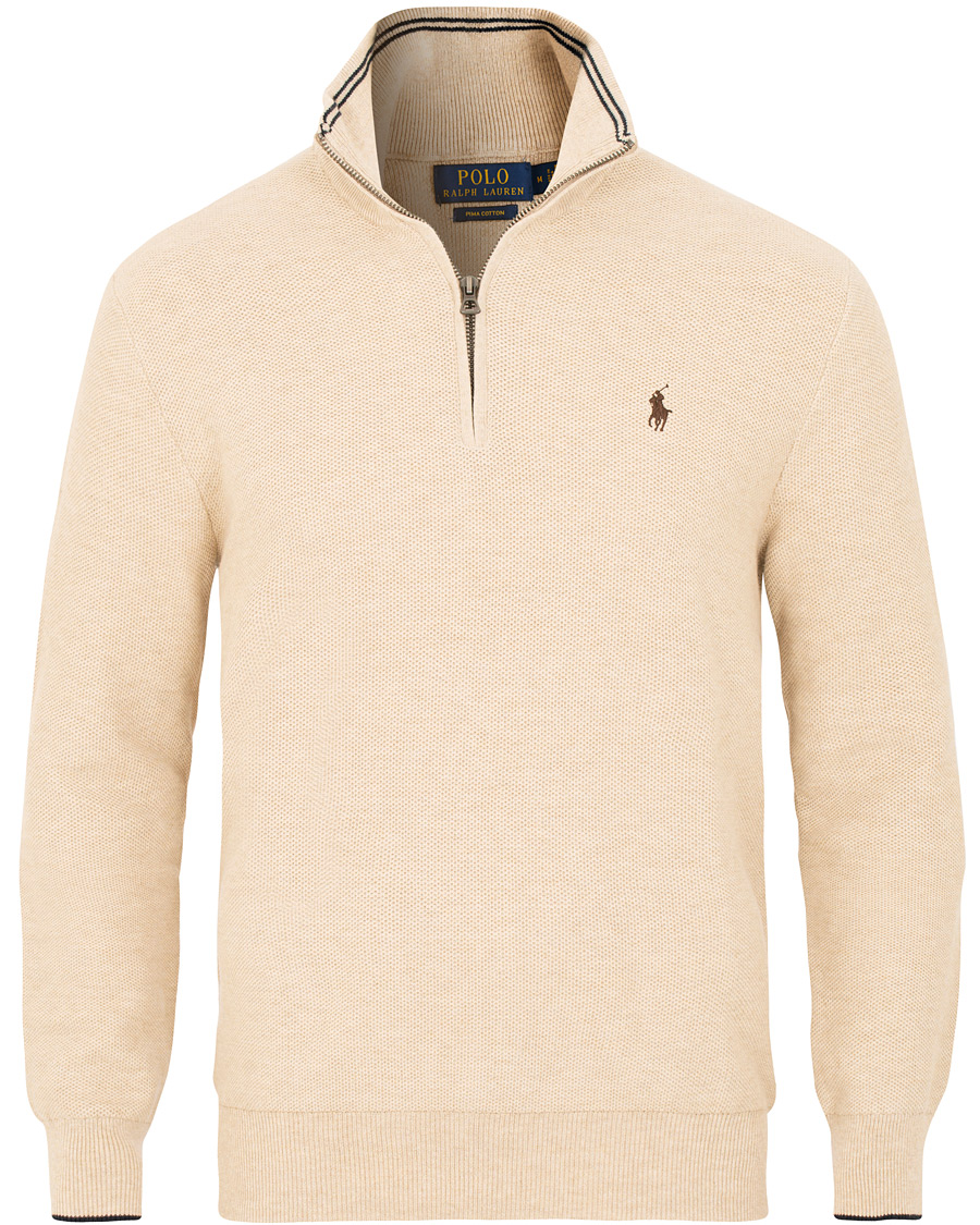 Uomini | Maglieria | Polo Ralph Lauren | Texture Half Zip Oatmeal Heather