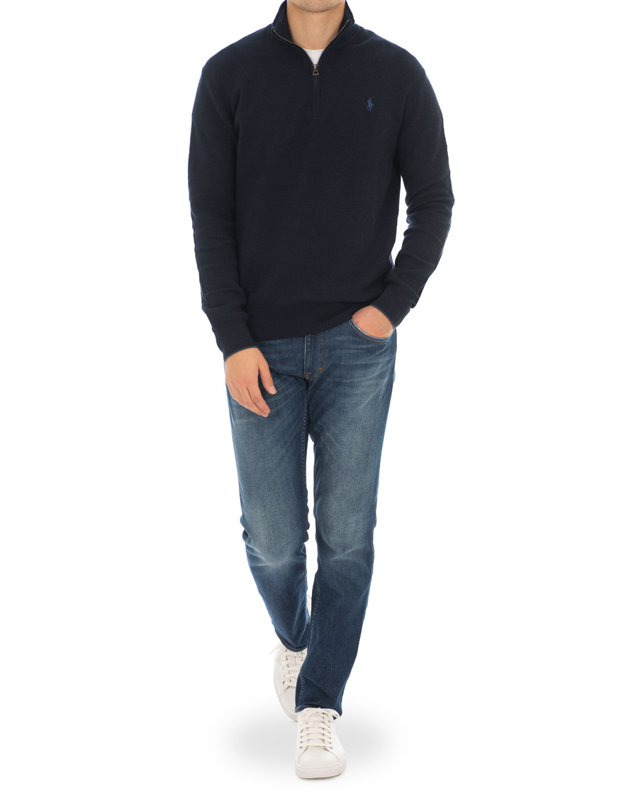 Uomini | Maglieria | Polo Ralph Lauren | Texture  Half Zip Navy Heather