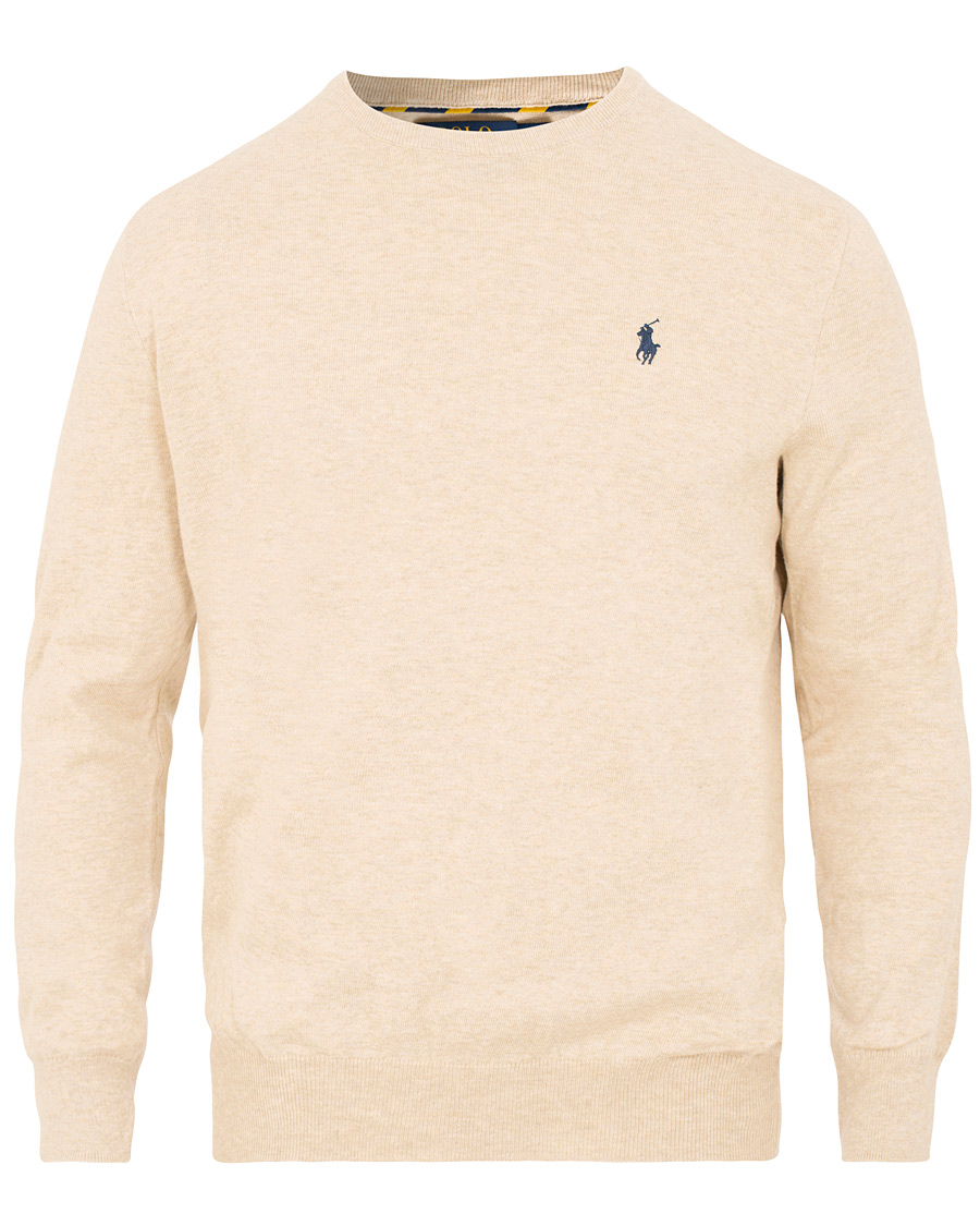 Uomini | Maglieria | Polo Ralph Lauren | Pima Cotton Crew Neck Pullover Sand Heather