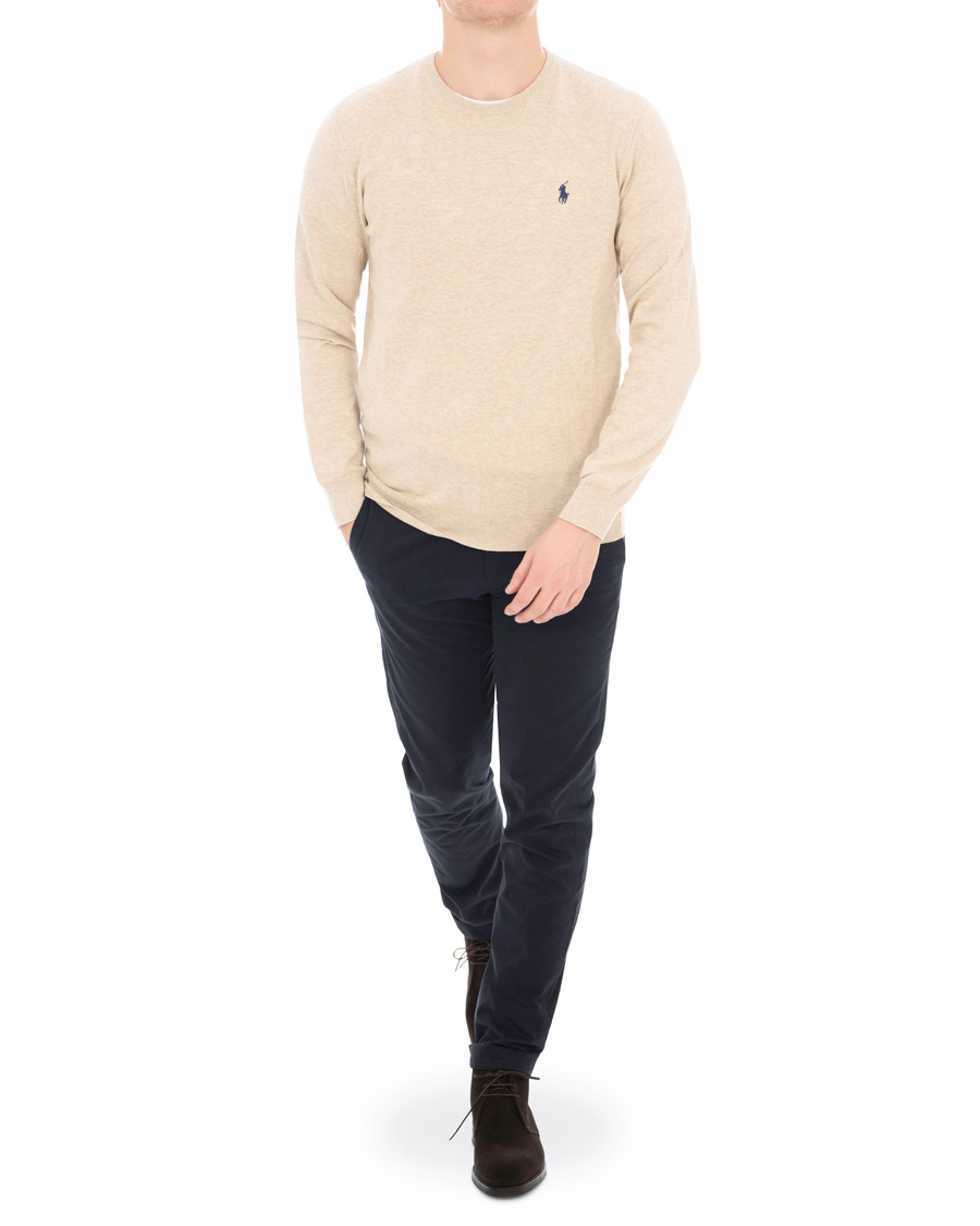 Uomini | Maglieria | Polo Ralph Lauren | Pima Cotton Crew Neck Pullover Sand Heather