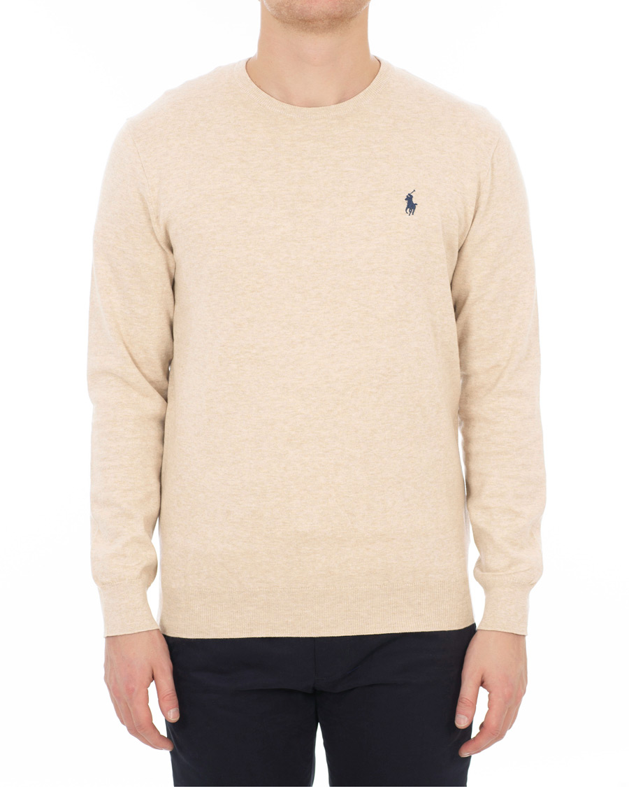 Uomini | Maglieria | Polo Ralph Lauren | Pima Cotton Crew Neck Pullover Sand Heather