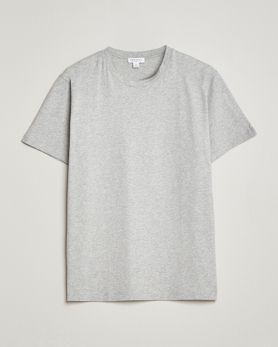 Uomini | T-shirt | Sunspel | Riviera Midweight T-Shirt Grey Melange