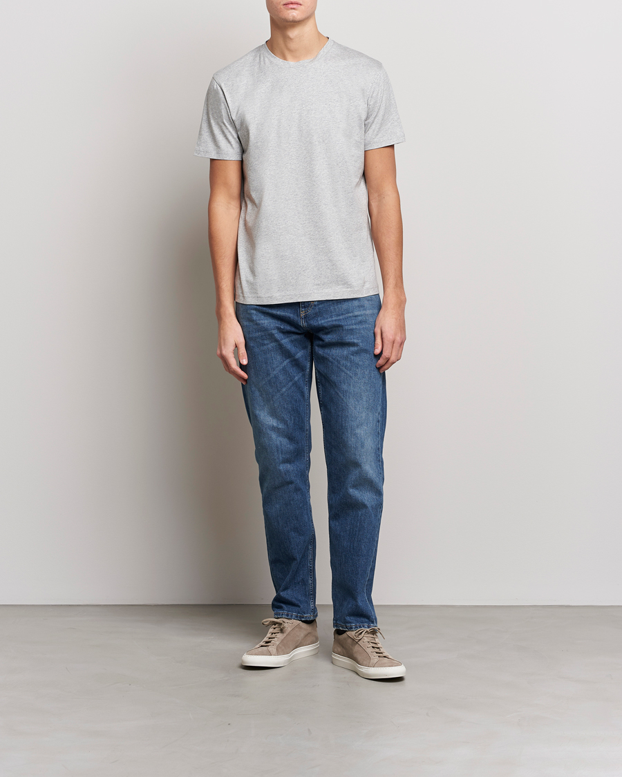 Uomini | T-shirt | Sunspel | Riviera Midweight T-Shirt Grey Melange