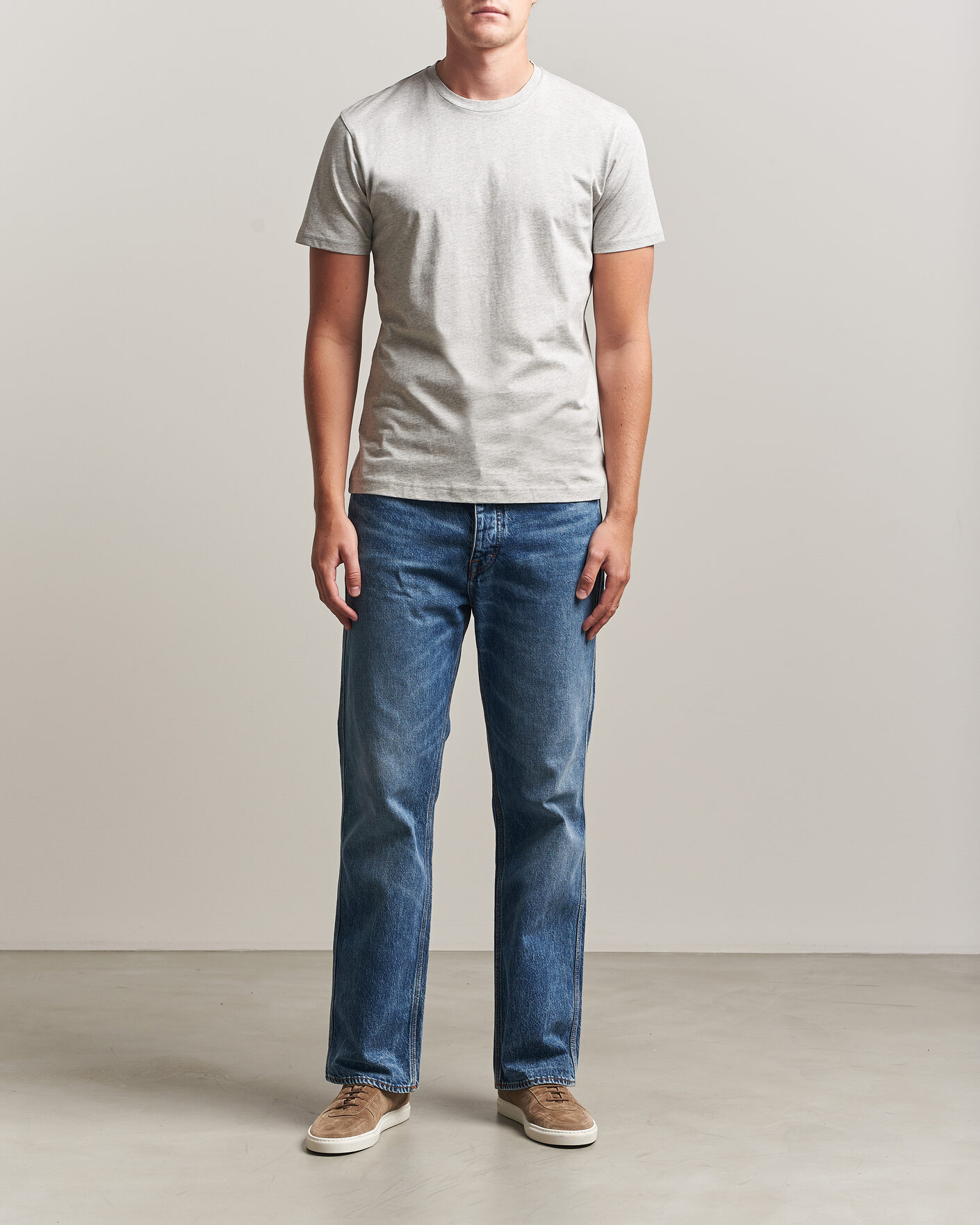 Uomini | T-shirt | Sunspel | Riviera Midweight T-Shirt Grey Melange