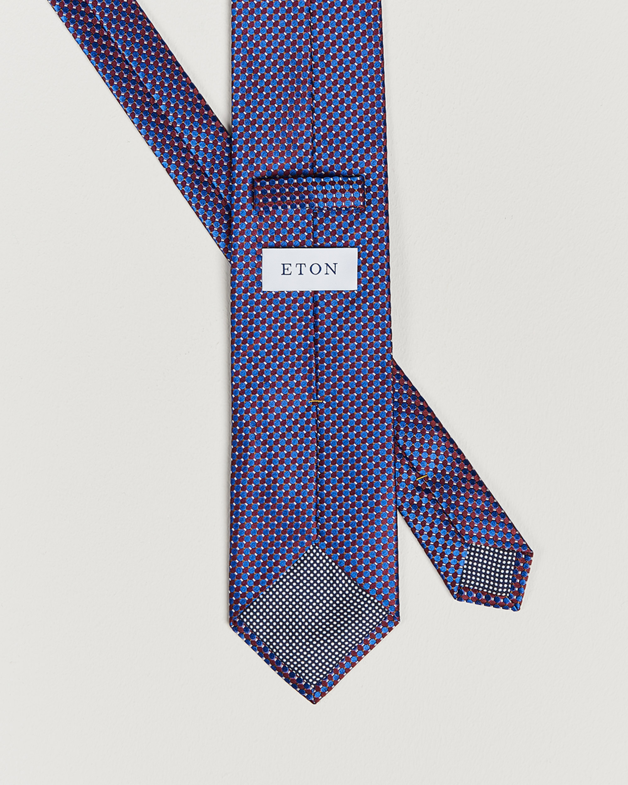 Uomini | Cravatte | Eton | Silk Geometric Weave Tie Blue/Red