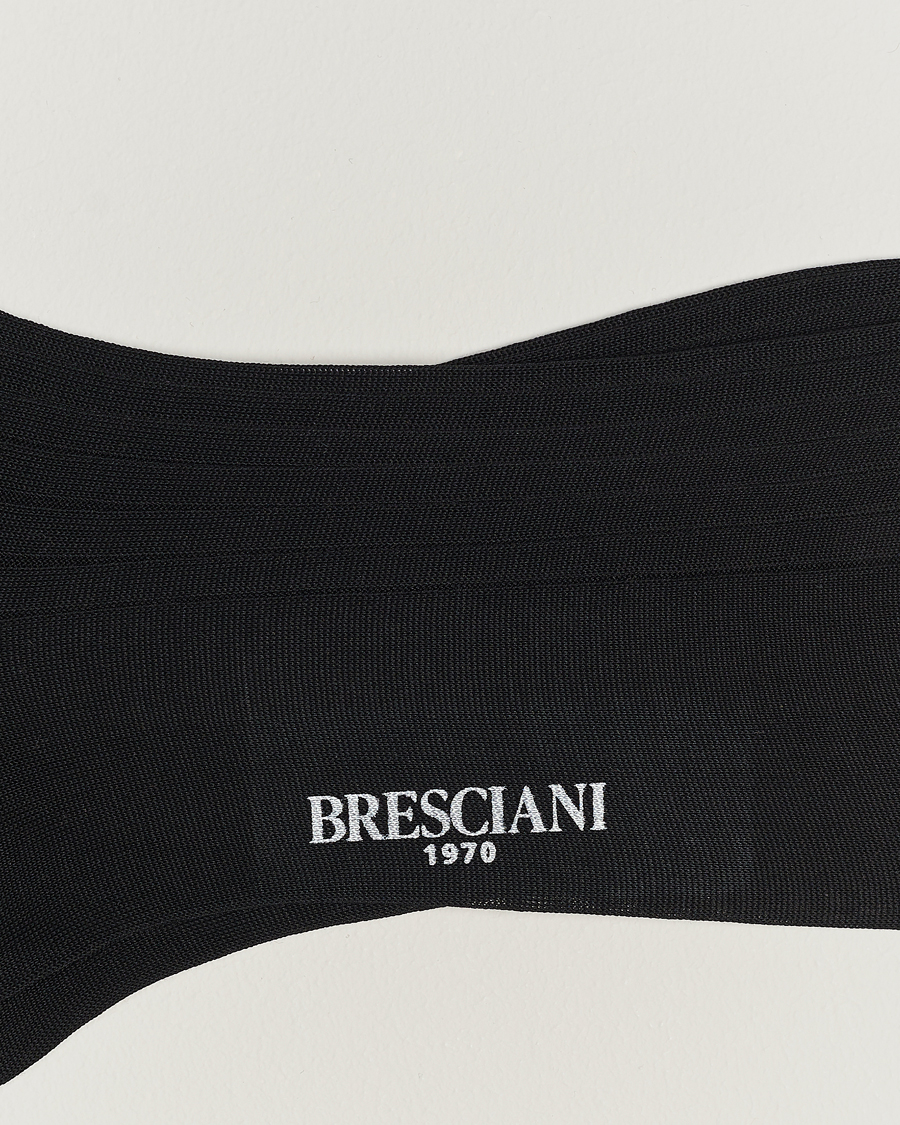 Uomini | Biancheria intima | Bresciani | Cotton Ribbed Short Socks Black